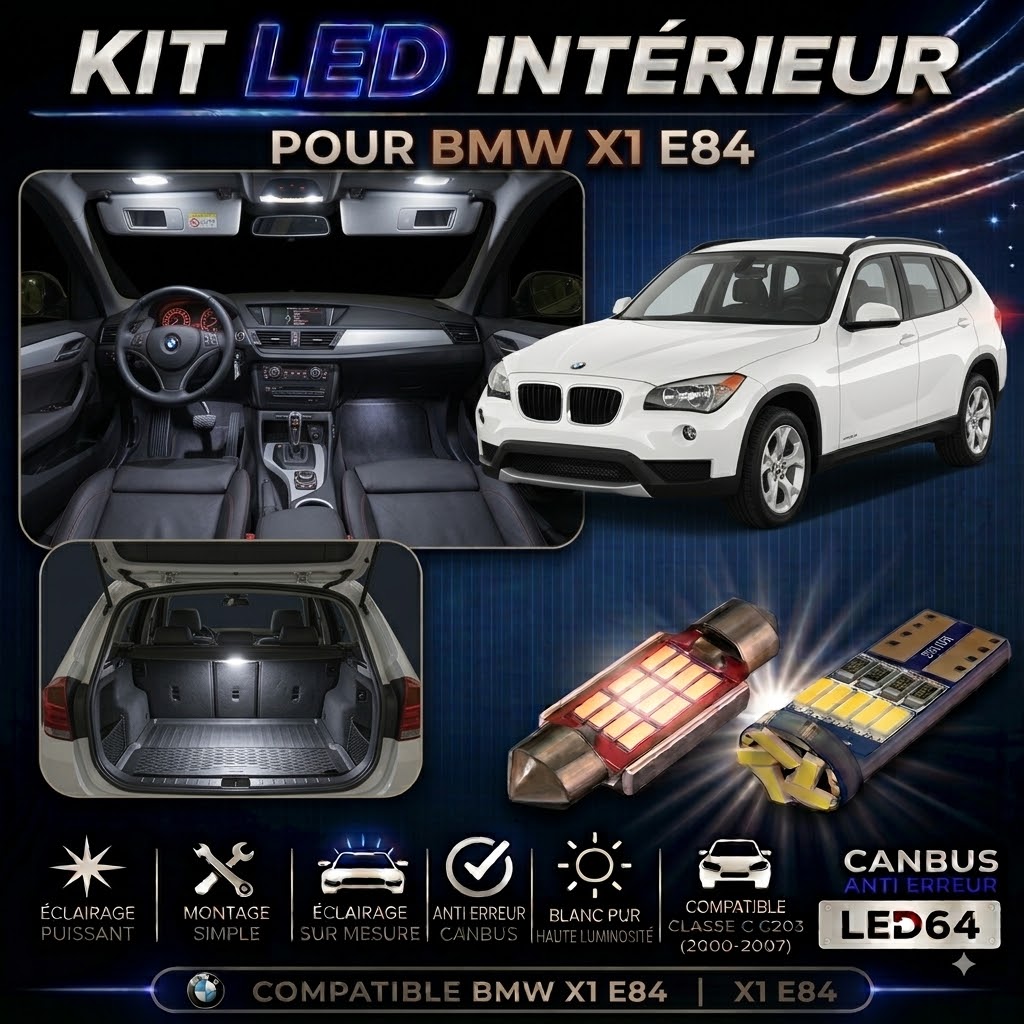 Kit ampoules à LED pour l'éclairage intérieur BMW X1 E84