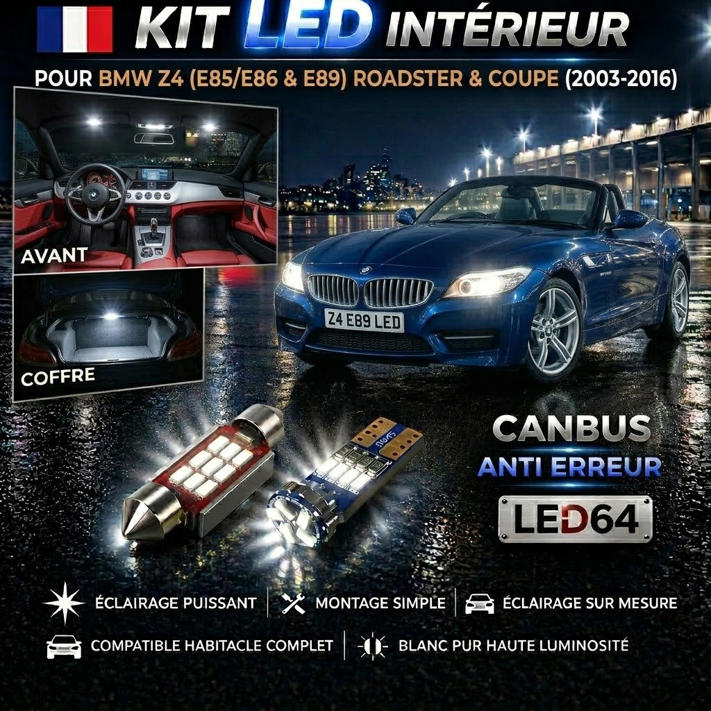 Kit ampoules à LED pour l'éclairage intérieur BMW Z4 E85 E86
