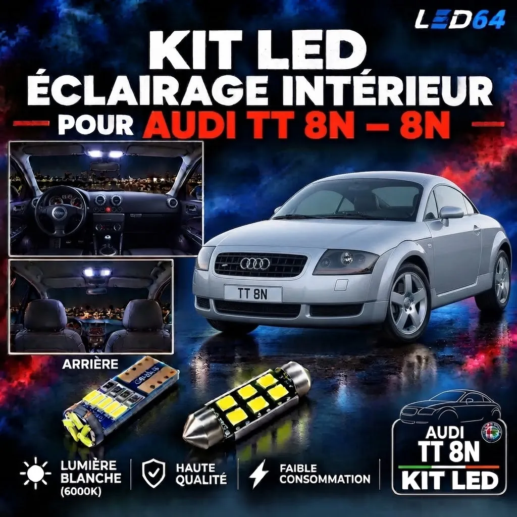 Kit ampoules à LED pour l'éclairage intérieur Audi TT 8N
