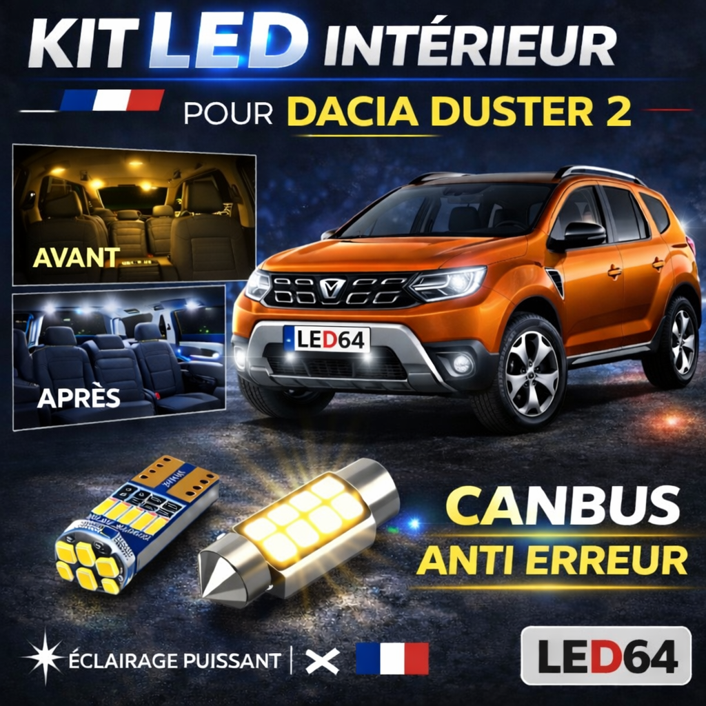 Kit ampoules à LED pour l'éclairage intérieur Dacia Duster II