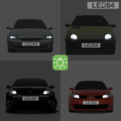 2 ampoules à LED pour les feux de position, veilleuses Renault Megane